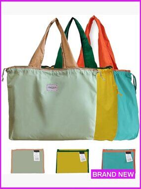 Reusable Grocery Bags Set of 3 Foldable Lightweight Durable Shopping Totes